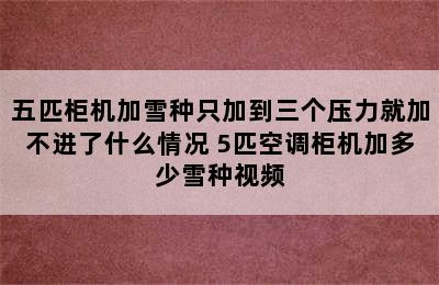 五匹柜机加雪种只加到三个压力就加不进了什么情况 5匹空调柜机加多少雪种视频